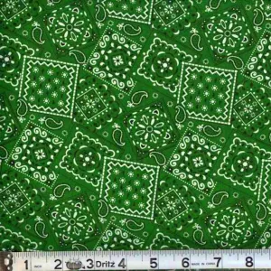 Blazin Bandana Kelly Green Cotton Fabric BTY