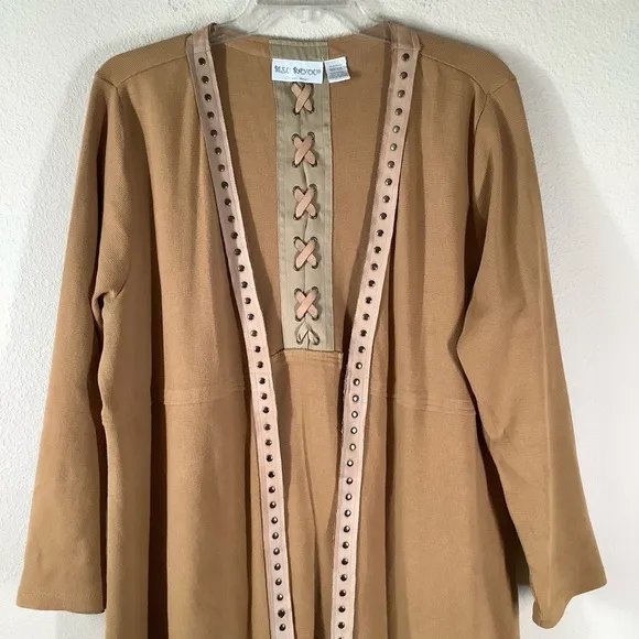 BLEU BAYOU Duster Cardigan Western Longline Waffle Thermal Cowgirl Festival Boho