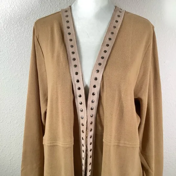 BLEU BAYOU Duster Cardigan Western Longline Waffle Thermal Cowgirl Festival Boho