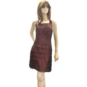 Blue Reed Red &amp; Black Sheer Dress