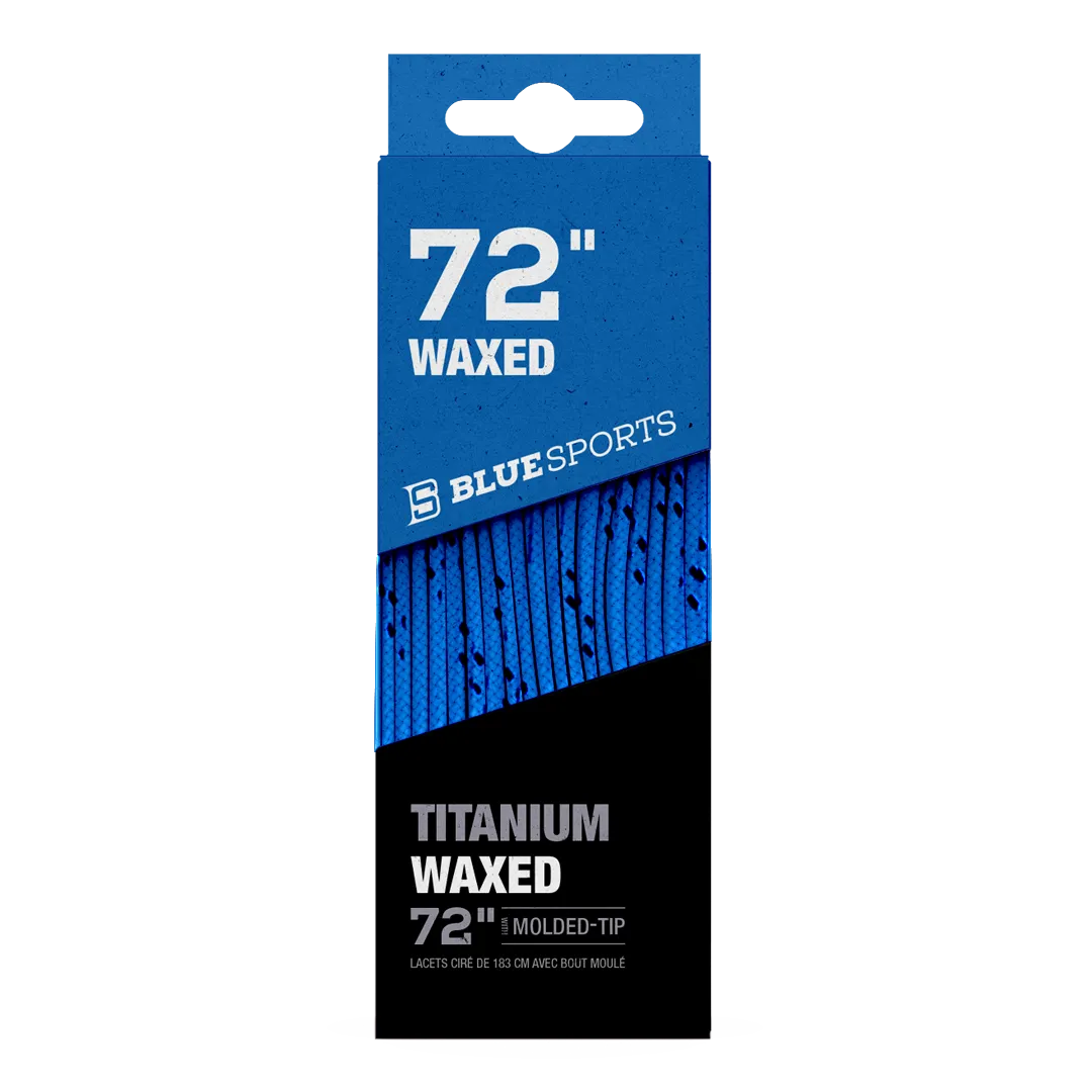 Blue Sports Titanium Waxed Laces