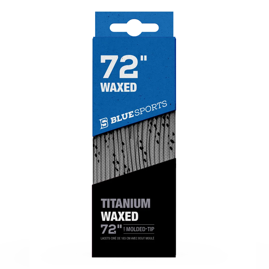Blue Sports Titanium Waxed Laces
