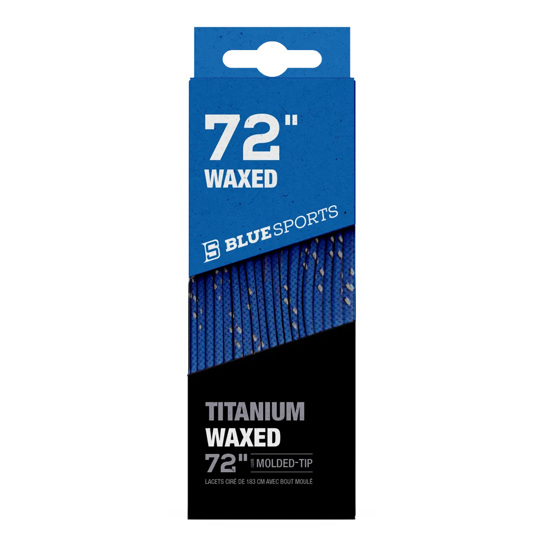 Blue Sports Titanium Waxed Laces