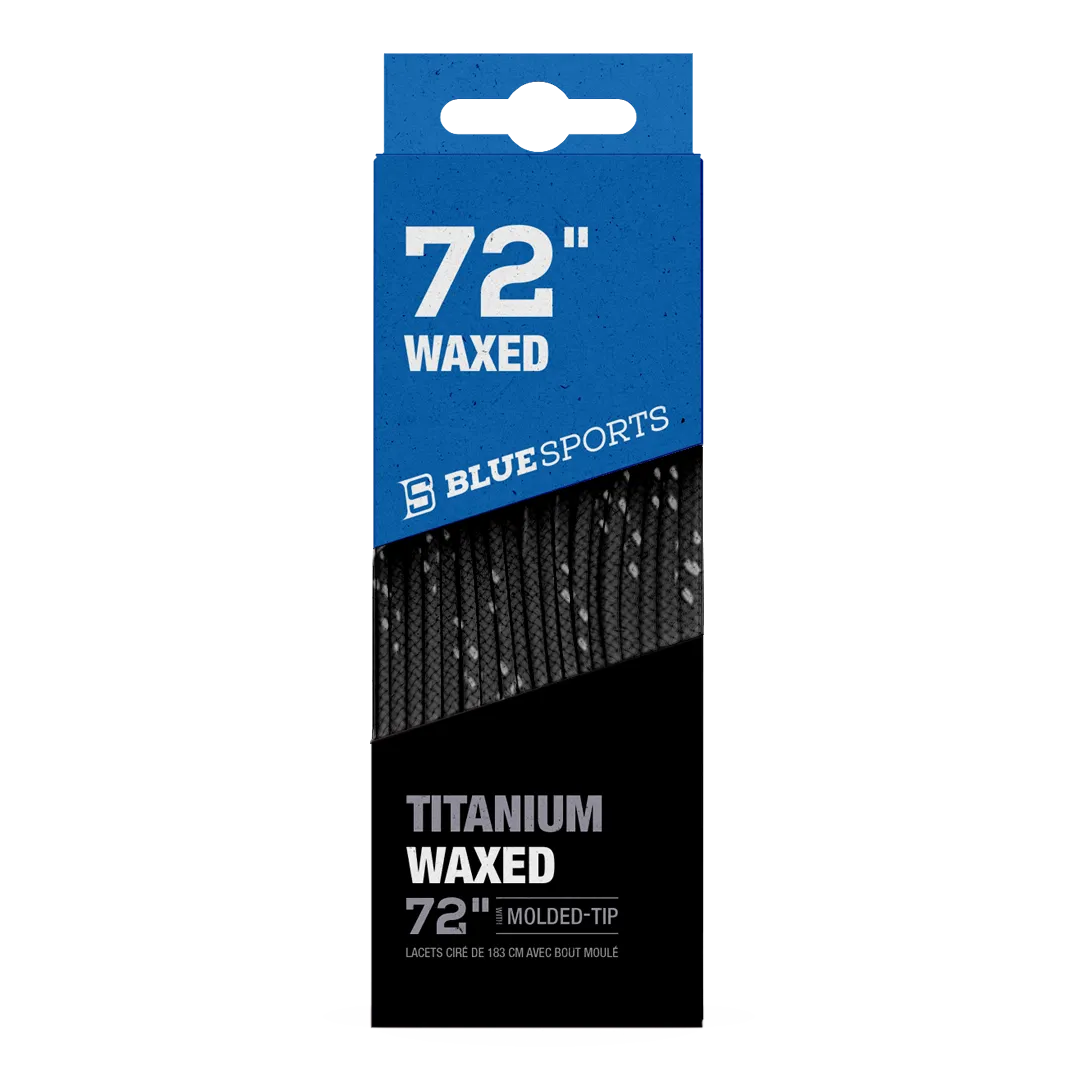 Blue Sports Titanium Waxed Laces