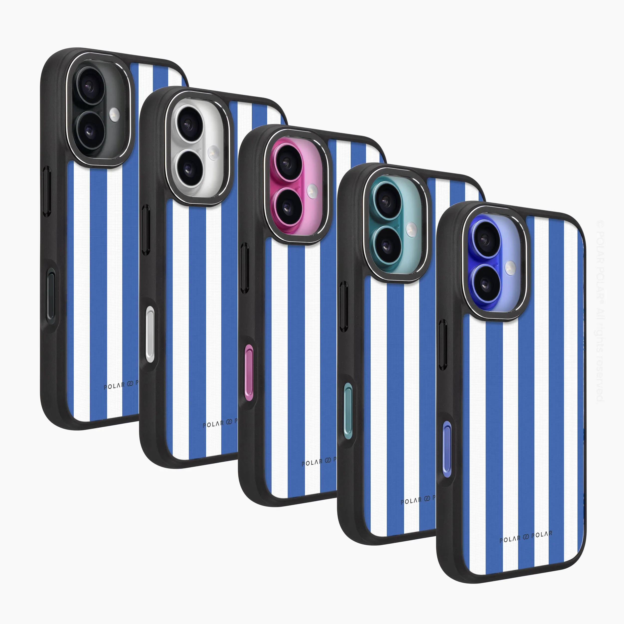 Blue Stripe - iPhone 16 Plus Frosted Black Bumper MagSafe Case
