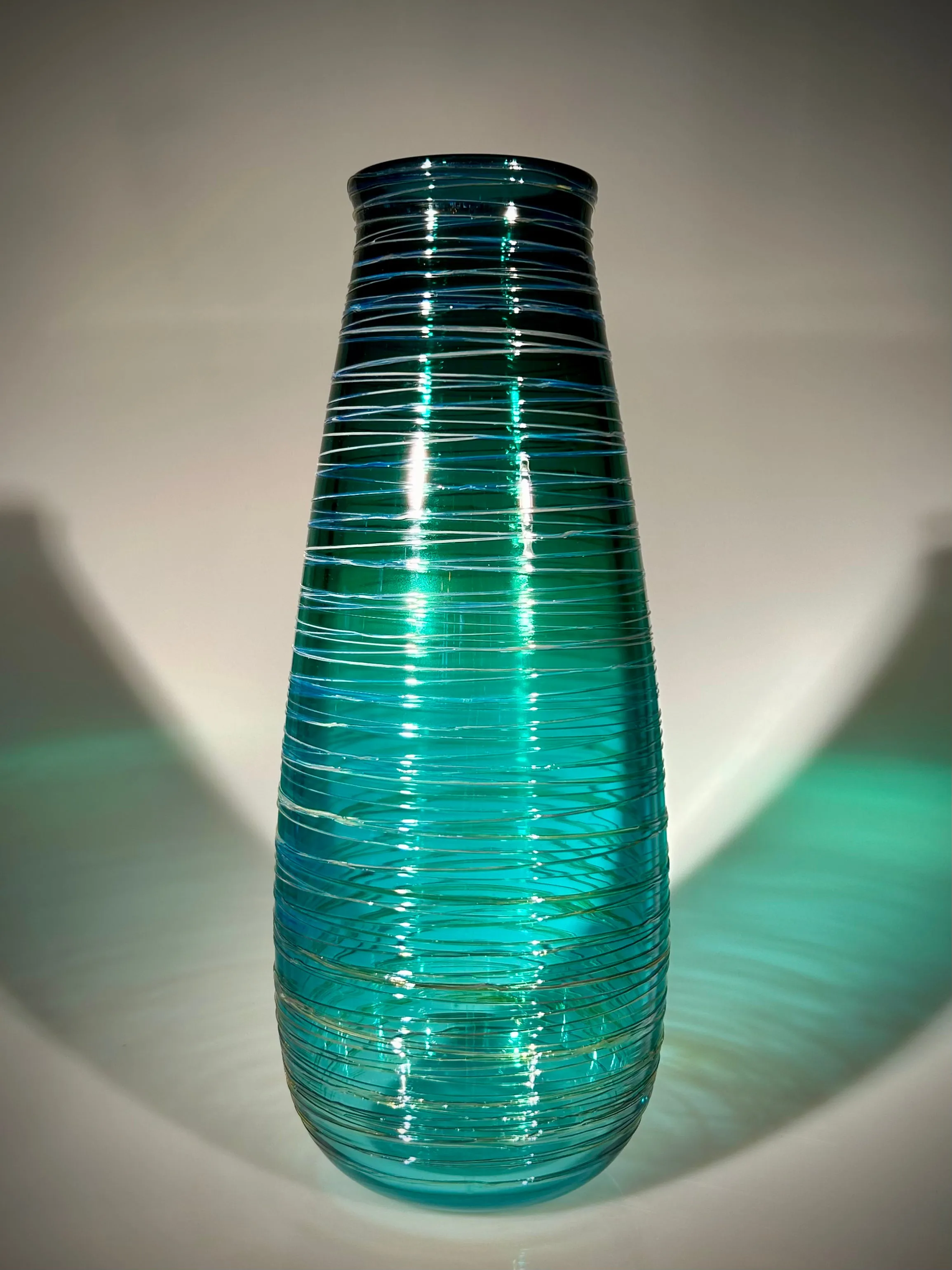 Blue/Green Threaded Vase