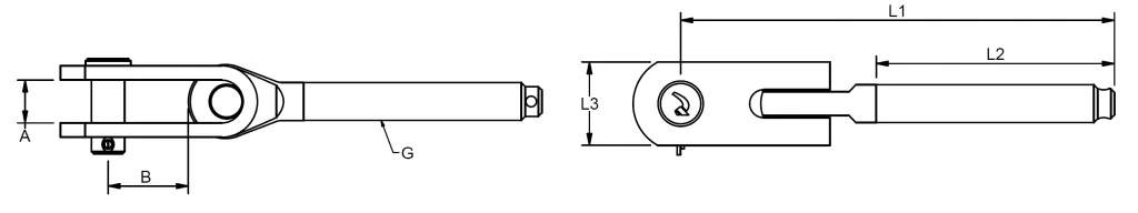 Bluewave Thread Toggle 5/8" w/pin Ø 15.7 mm. LH
