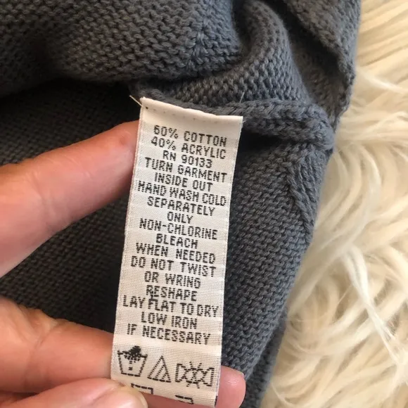 Bob Mackie Wearable Art Multicolor Stripes Button Down Grey Sweater Cardigan M