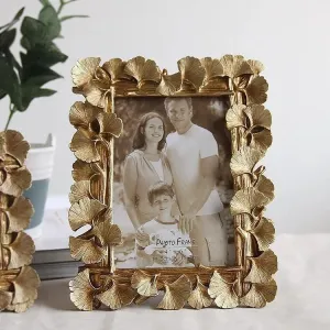 Brass Ginkgo Leaf Photo Frame