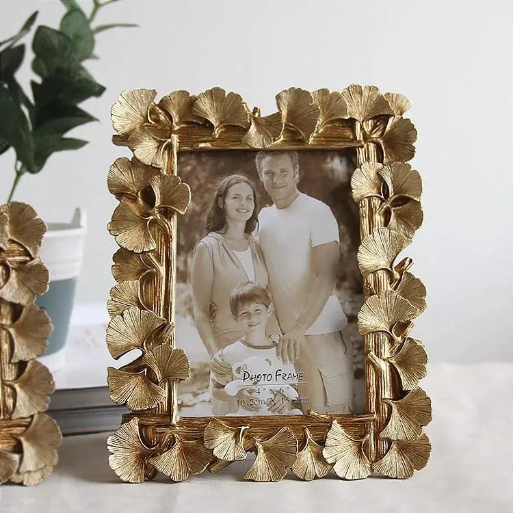 Brass Ginkgo Leaf Photo Frame