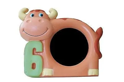 Brown Cow 6th Birthday 6 Years Old Picture Frame 3" x 5" Cute Photo Frame