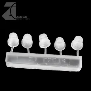 Bulkhead Lights - Sprue of 5 - 10mm Warning Lights - Transparent Light Diffuser