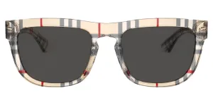 Burberry BE 4431U 412287 Square Plastic Multicolor Sunglasses with Grey Lens