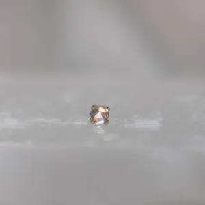 Cab Prong with Rose-Cut Rainbow Moonstone 18g/16g Threaded End