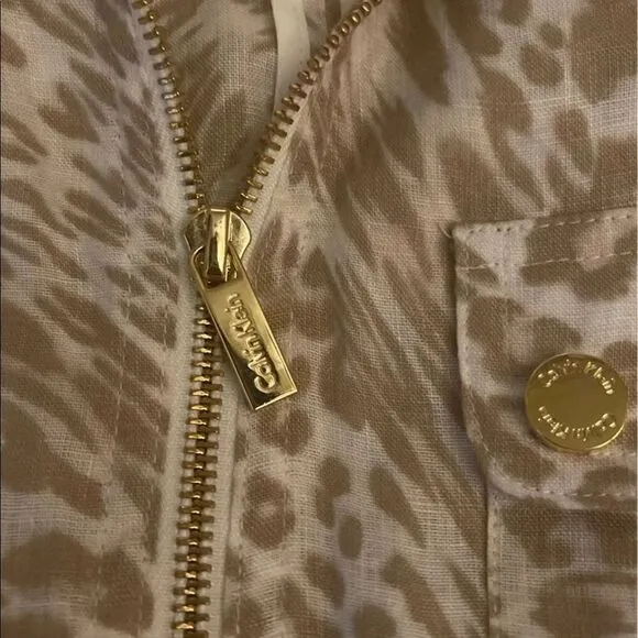 Calvin Klein animal print leopard safari jacket