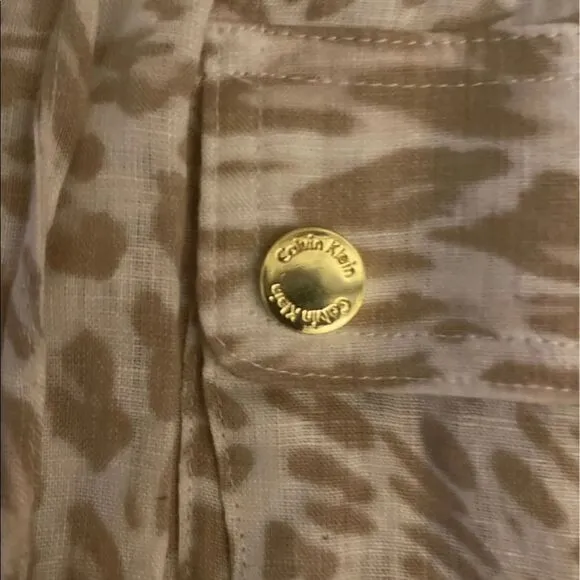 Calvin Klein animal print leopard safari jacket