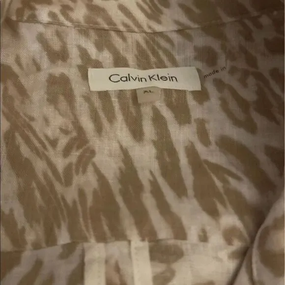 Calvin Klein animal print leopard safari jacket