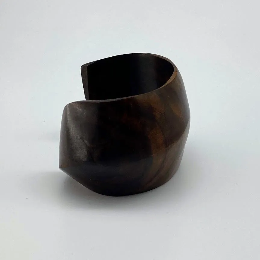 CARVED WOOD CUFF BRACELET