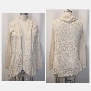 Cashmere Cream Colored Sweater Cardigan Size M