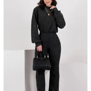 Casual Striped Round Neck Set - Fashionable Solid Ensemble