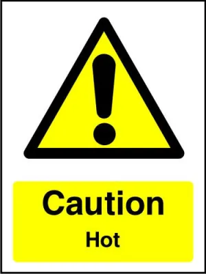 Caution Hot safety sign