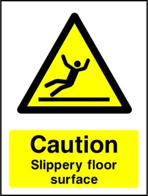 Caution Slippery Floor Surface safety sign