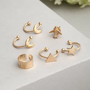 Celestial Gold Ear Clips Set of 6