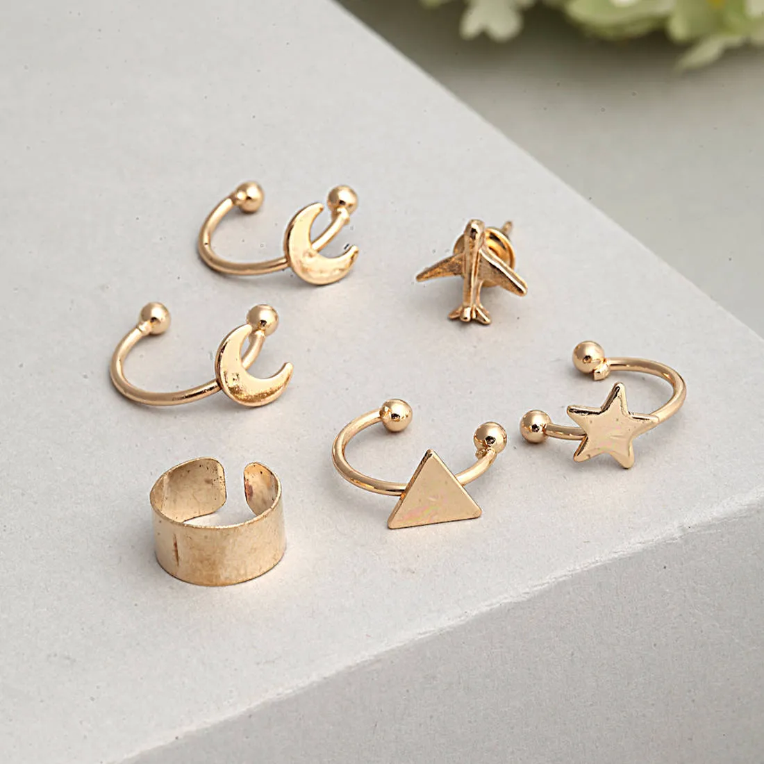 Celestial Gold Ear Clips Set of 6