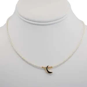 Celestial Moon Pendant Beaded Necklace: Elegant and Mystical