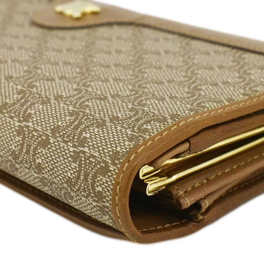 CELINE Vintage Macadam Canvas Wallet Beige