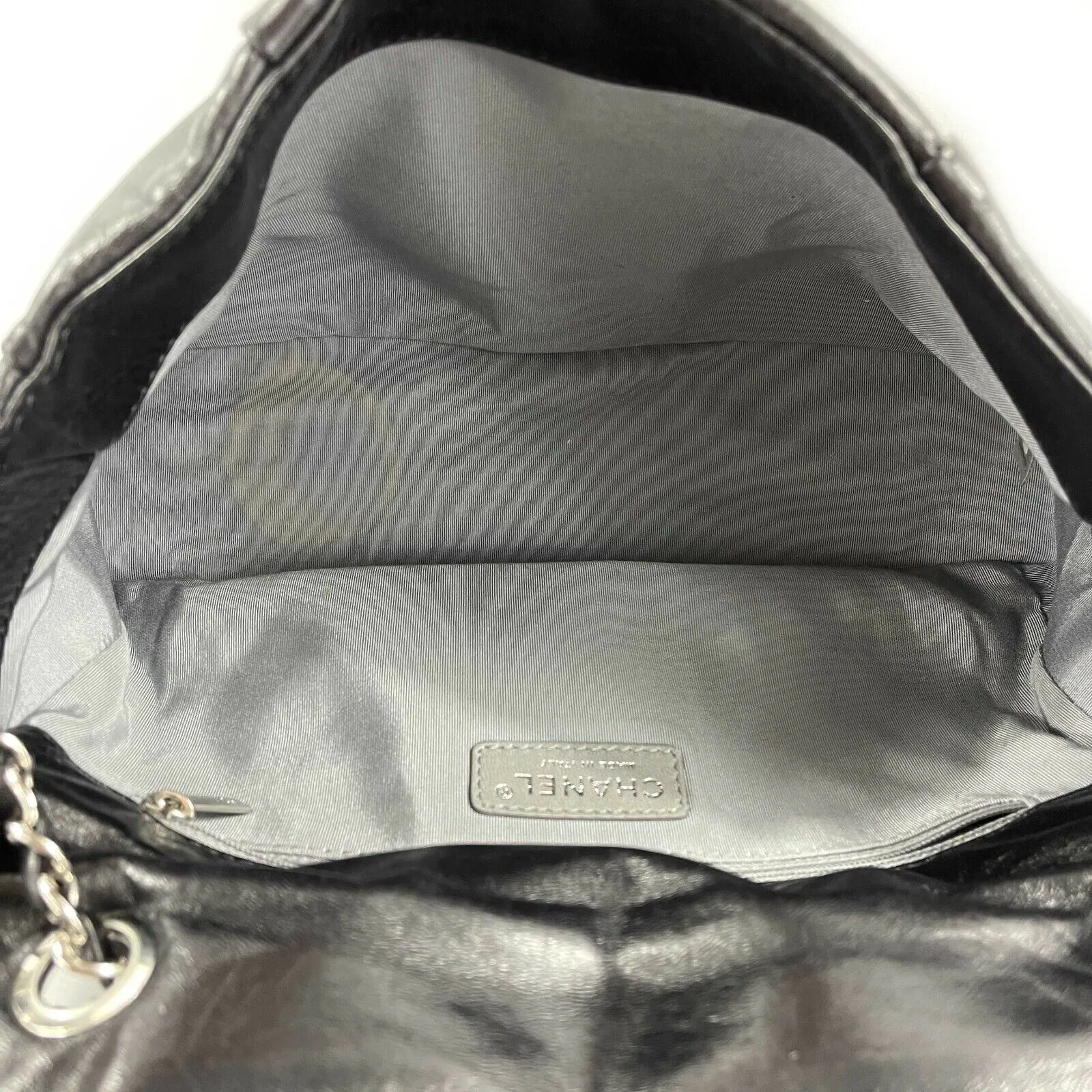 CHANEL - Black Lambskin Igloo Flap - Mademoiselle Turn Lock Crossbody / Shoulder