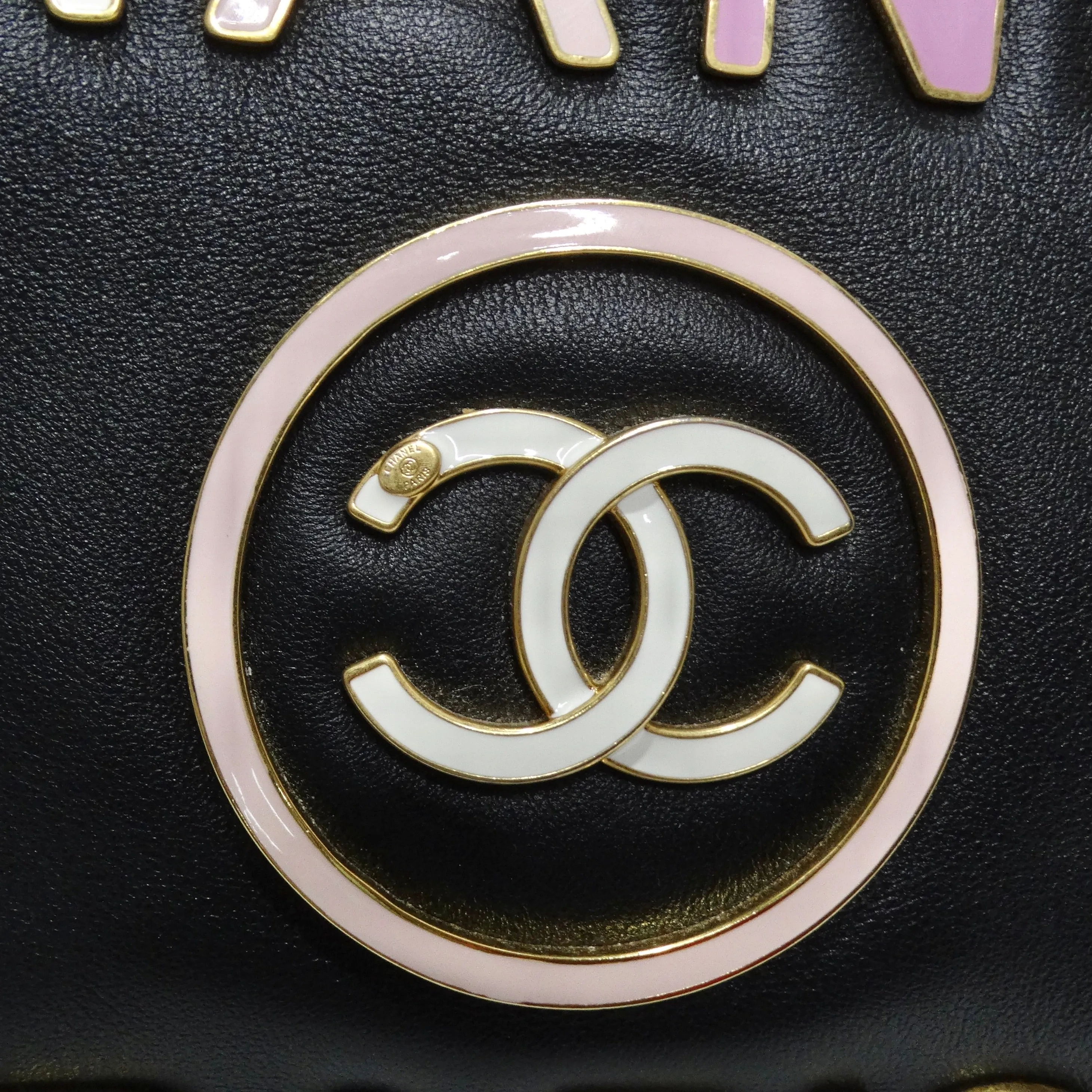Chanel Calfskin Medium Deauville Tote Black Multicolor