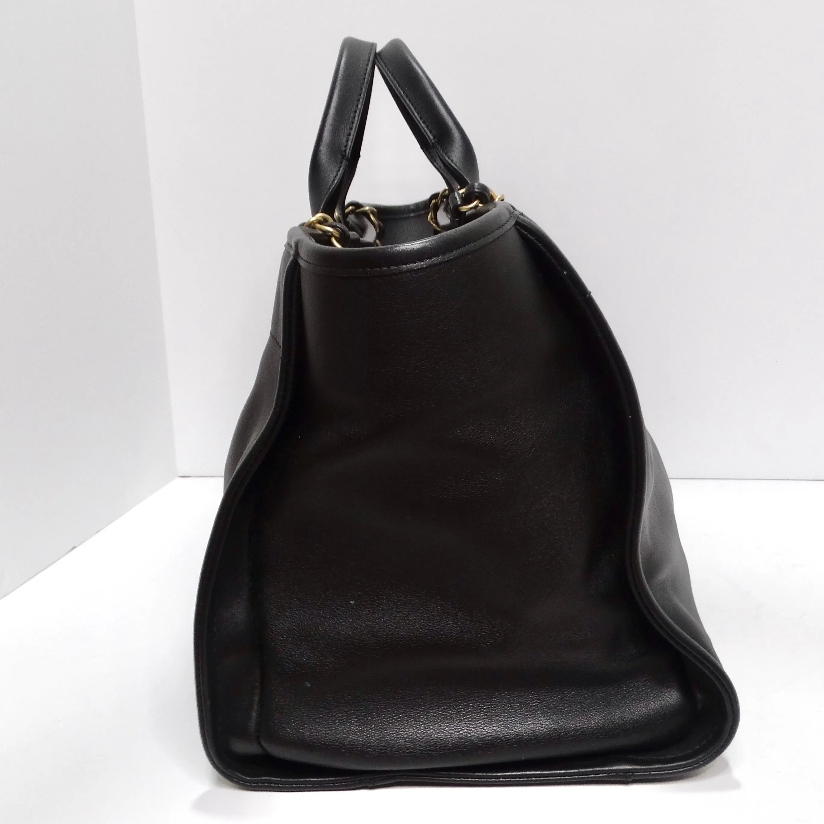 Chanel Calfskin Medium Deauville Tote Black Multicolor