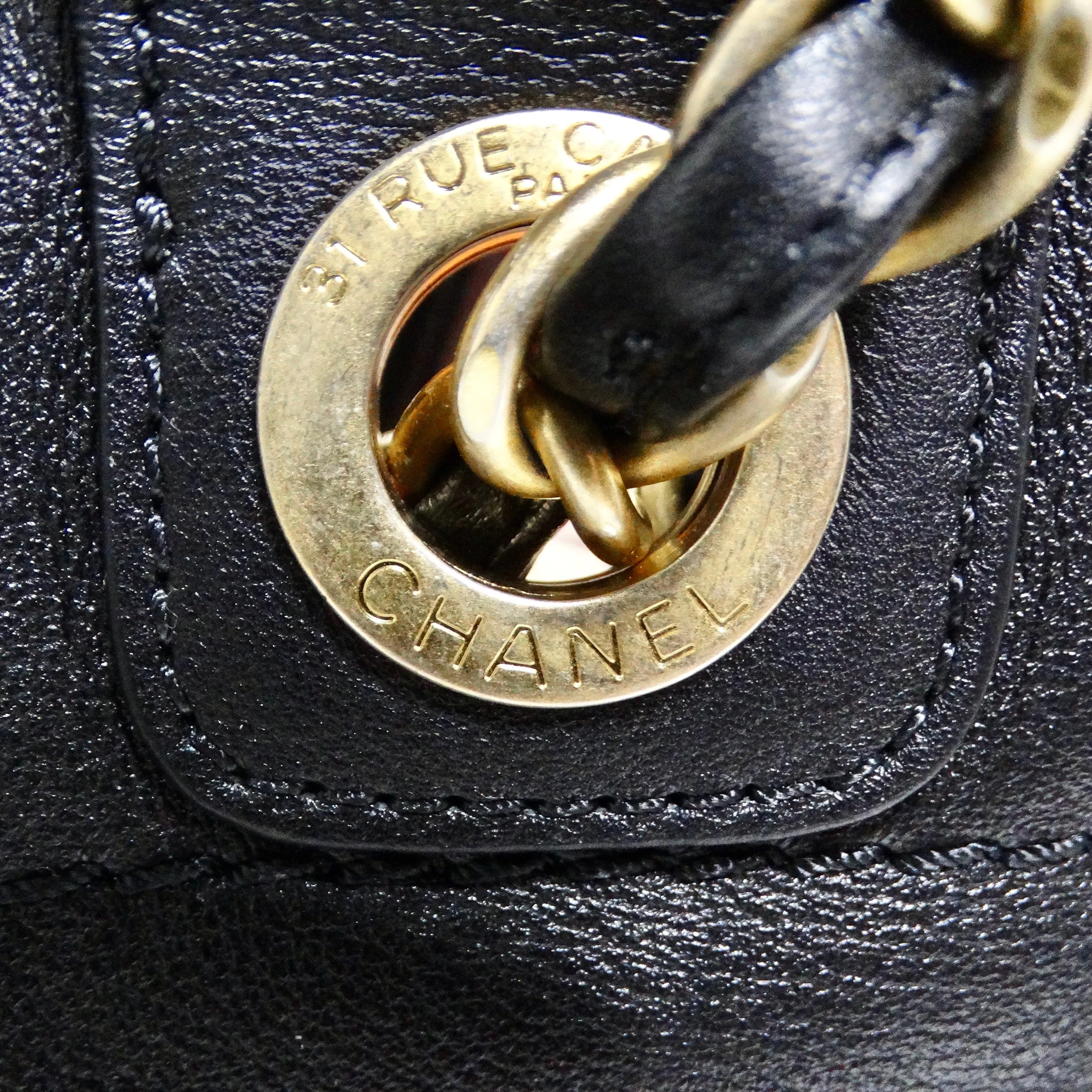 Chanel Calfskin Medium Deauville Tote Black Multicolor