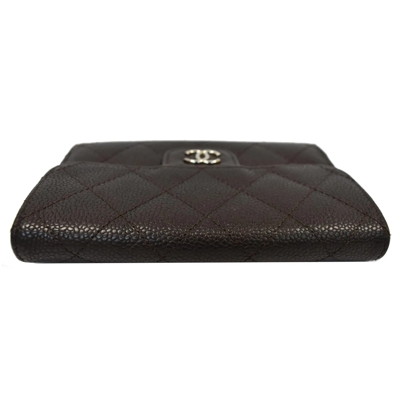 CHANEL Classic Flap Caviar Leather Card Holder Brown