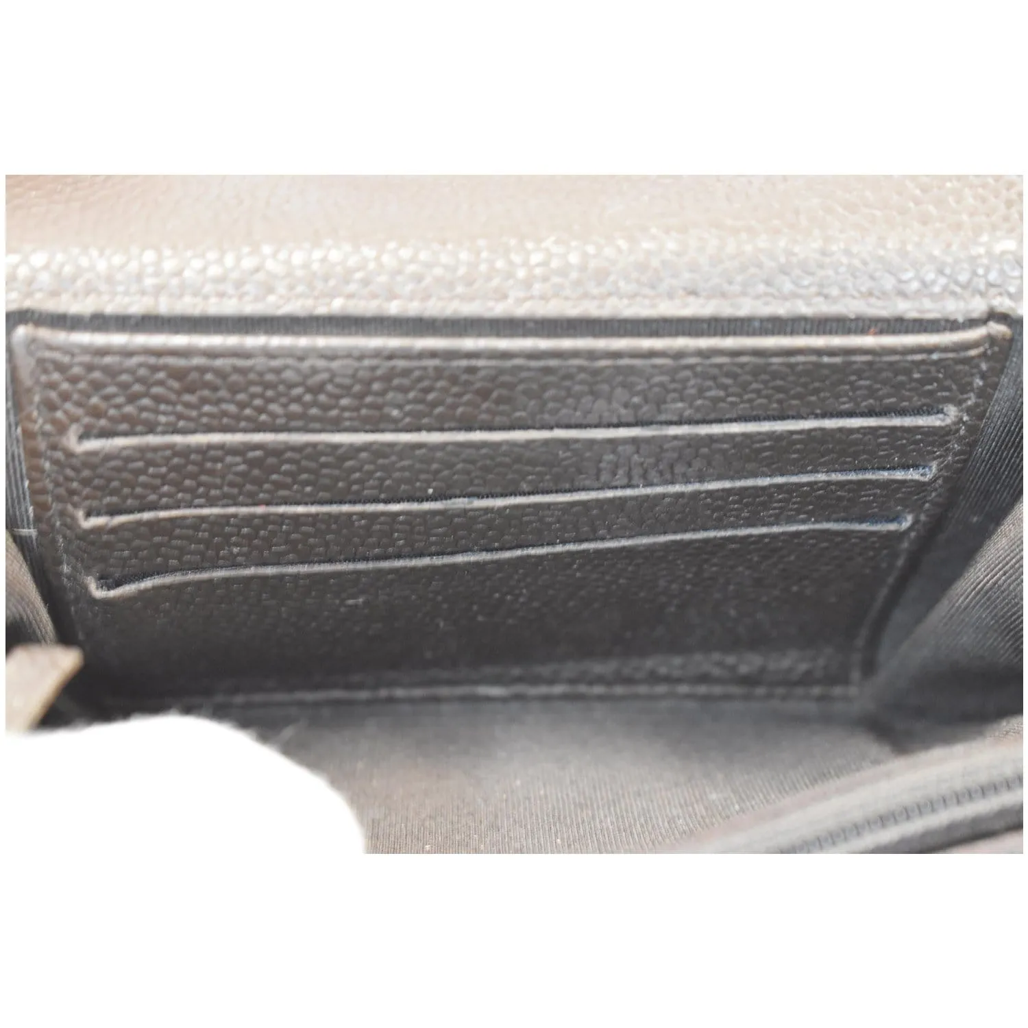 CHANEL Classic Flap Caviar Leather Card Holder Brown