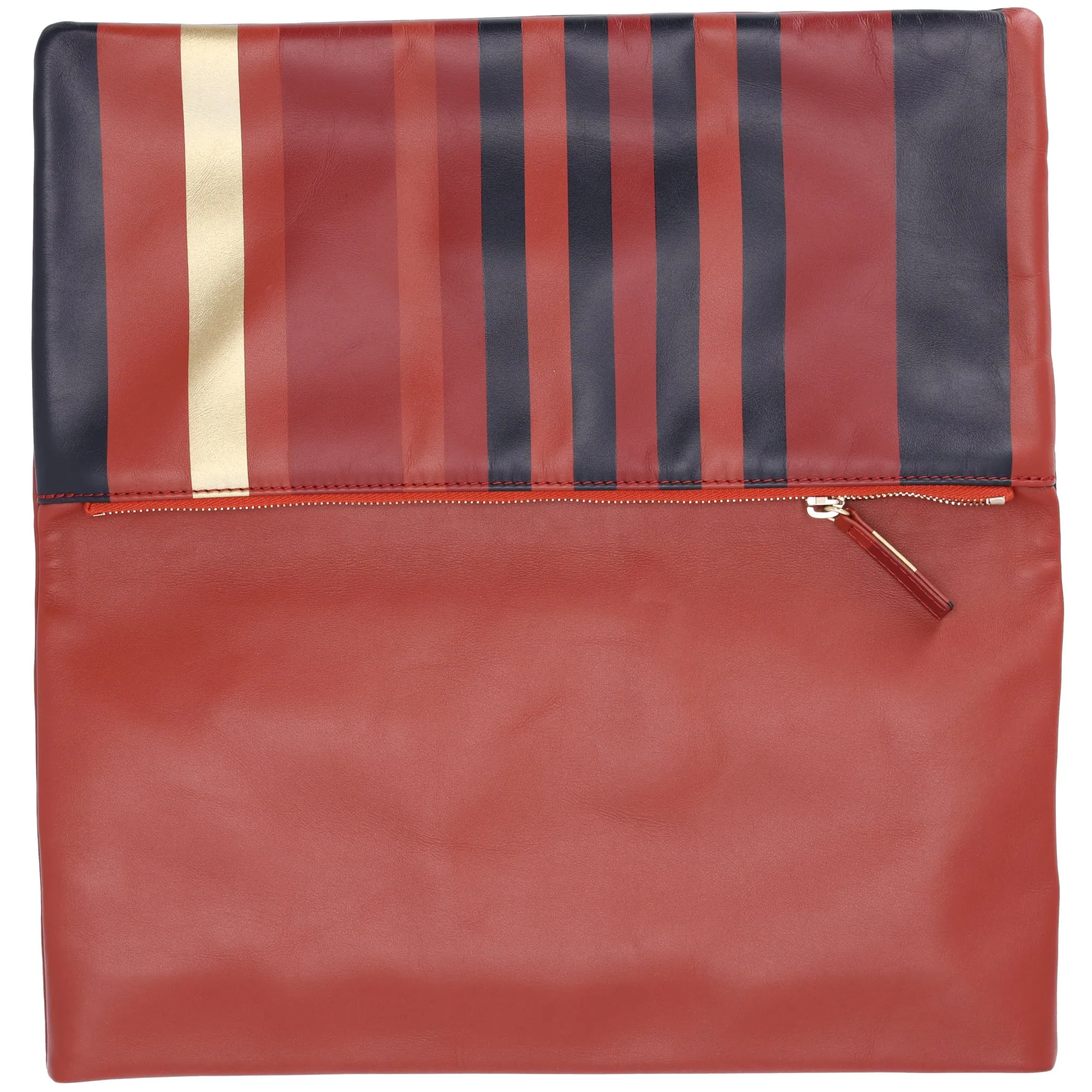 Chanel Paris Greece Black Gold Burgundy Stripe Calfskin CC Flap Clutch
