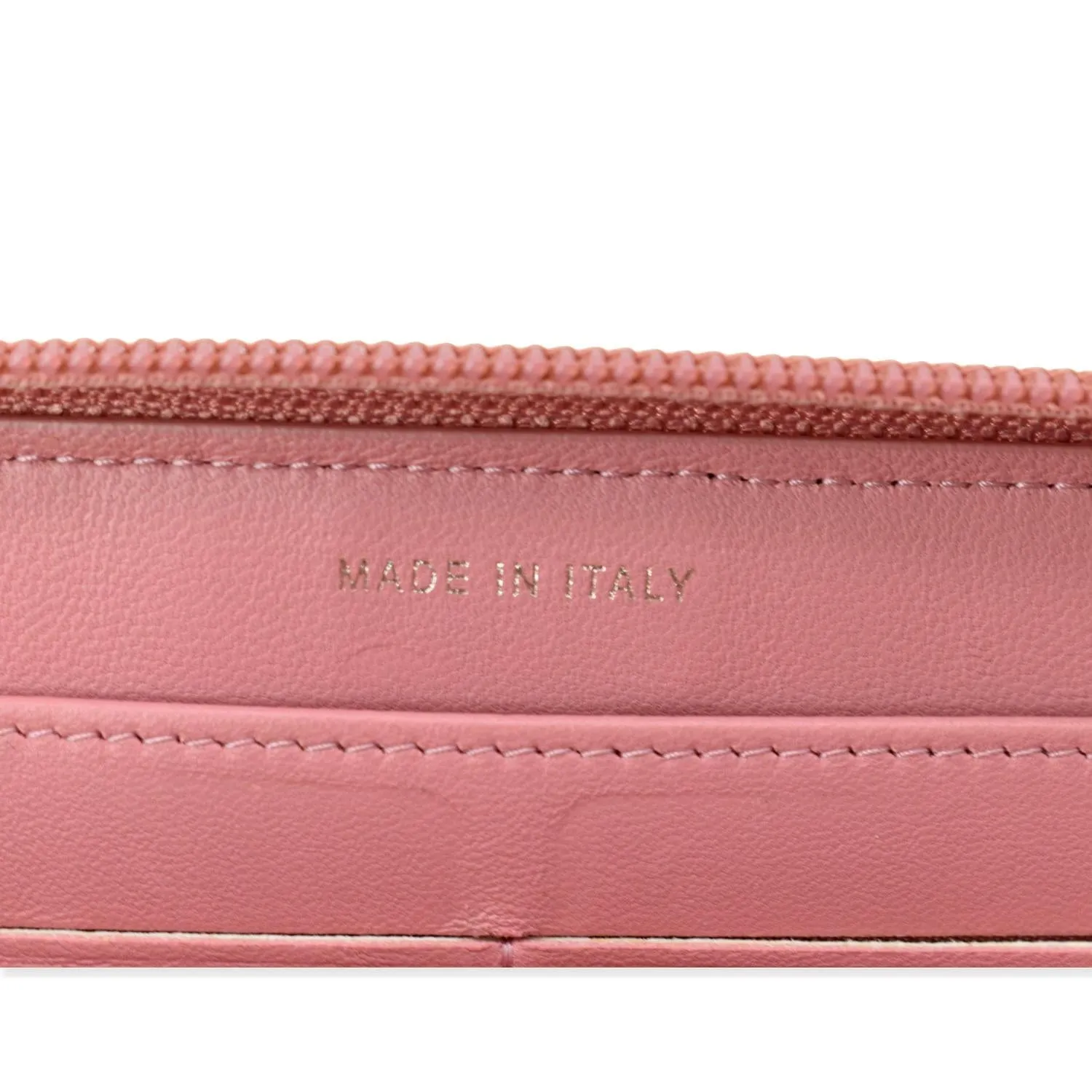 CHANEL Small Boy Lambskin Zip Around Long Wallet Pink