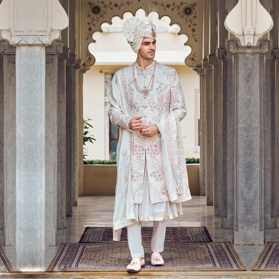 Charming Frosted White Sherwani