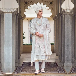 Charming Frosted White Sherwani