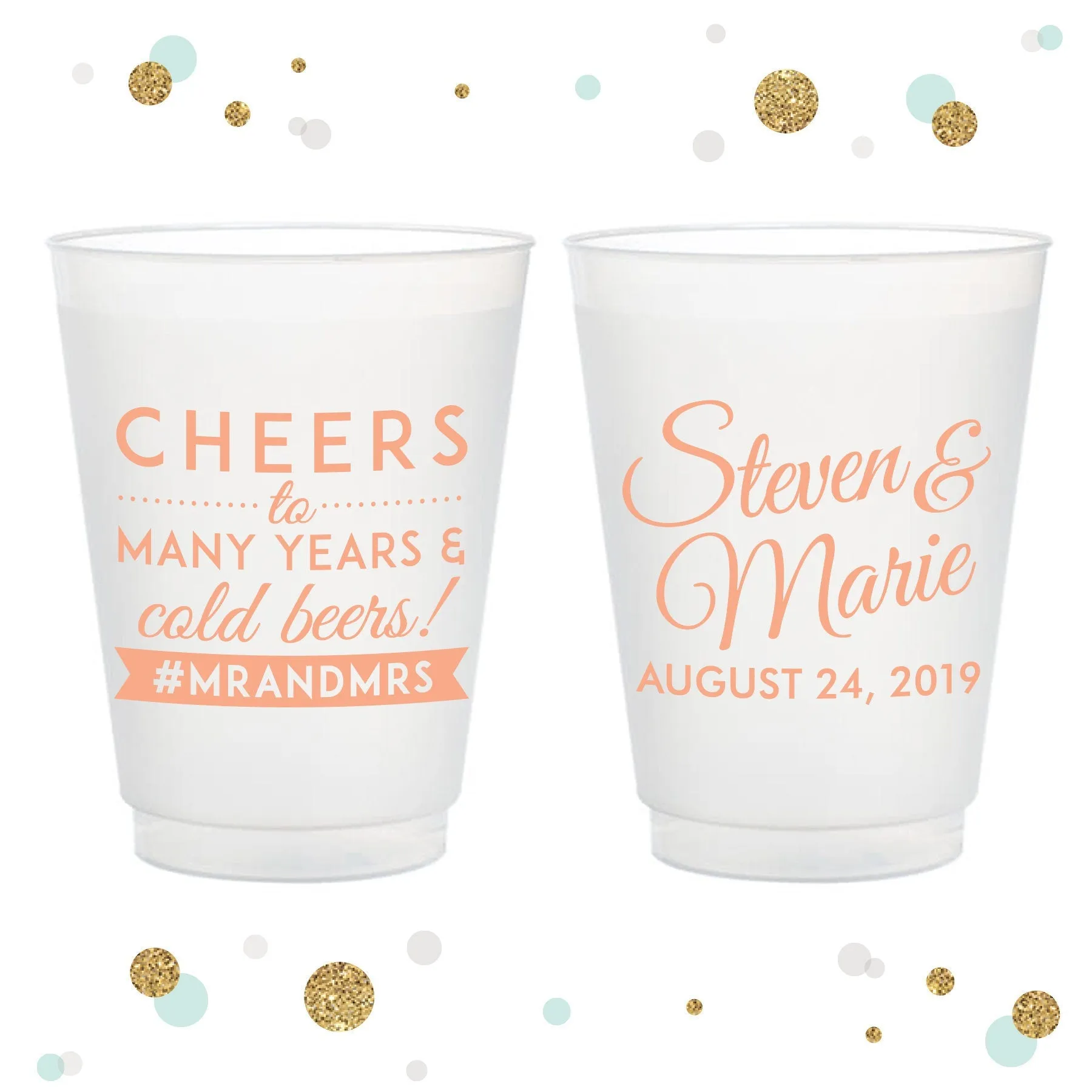 Cheers to Many Years - 12oz or 16oz Frosted Unbreakable Plastic Cup #76