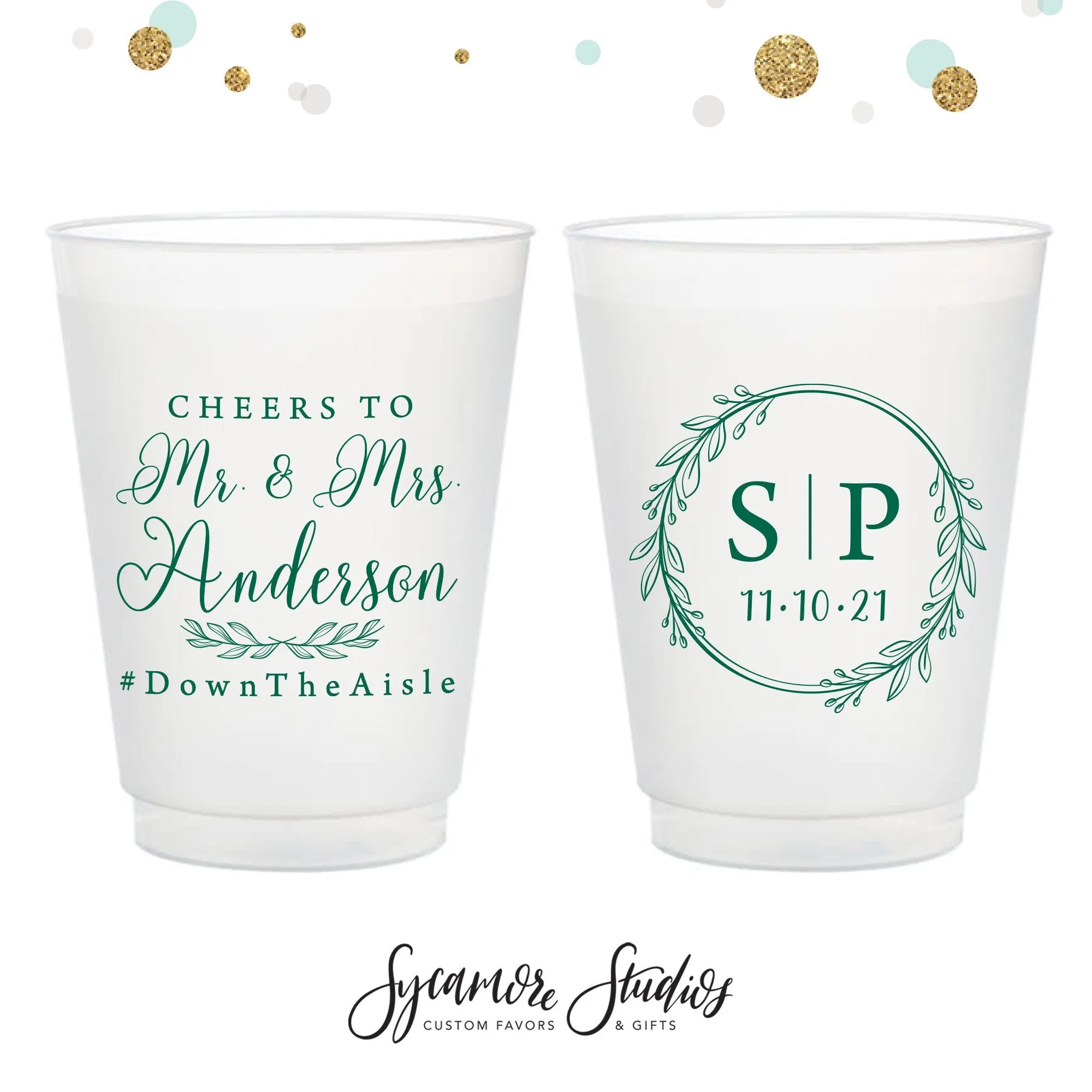 Cheers to The Mr and Mrs - 8oz or 10oz Frosted Unbreakable Plastic Cup #142