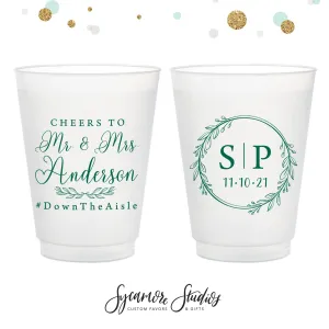 Cheers to The Mr and Mrs - 8oz or 10oz Frosted Unbreakable Plastic Cup #142