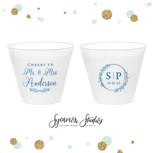 Cheers to The Mr and Mrs - 9oz Frosted Unbreakable Plastic Cup #142