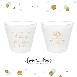 Cheers to The Mr and Mrs - 9oz Frosted Unbreakable Plastic Cup #174