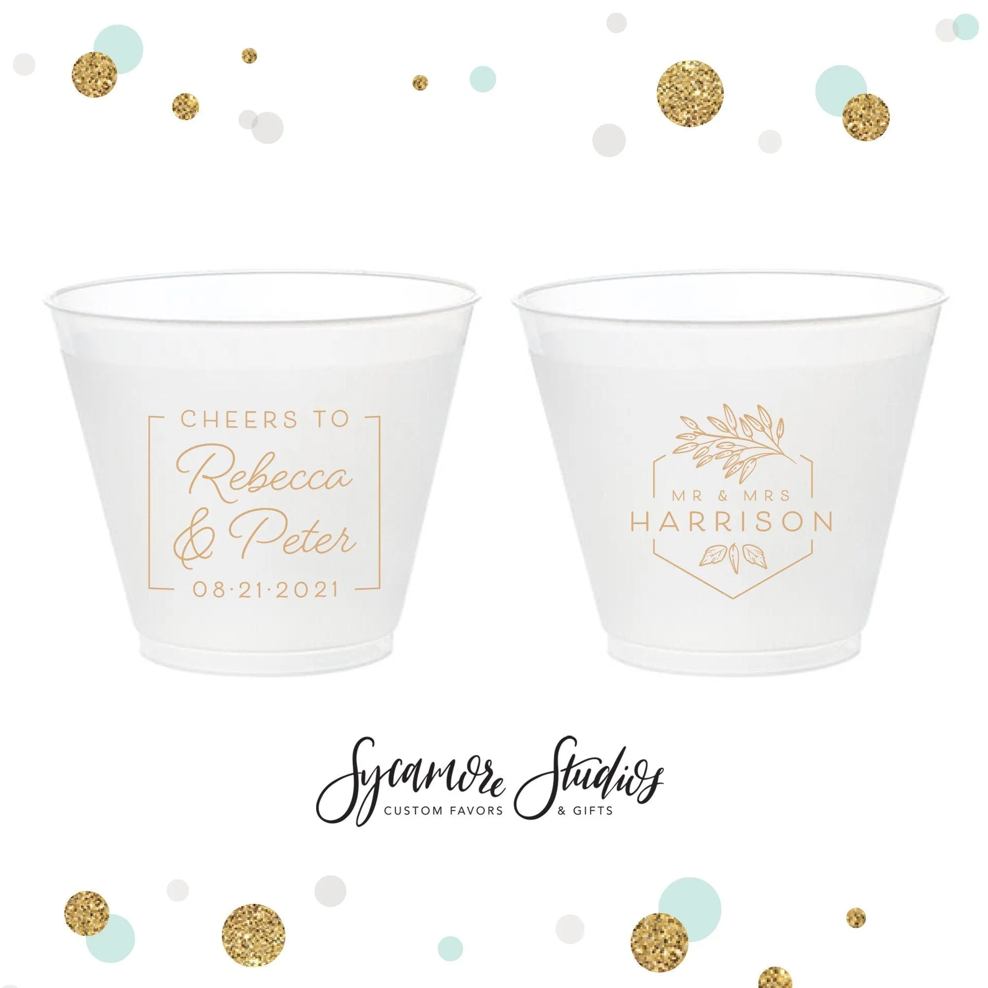 Cheers to The Mr and Mrs - 9oz Frosted Unbreakable Plastic Cup #174
