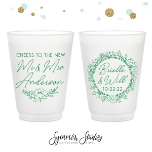 Cheers to The New Mr & Mrs - 12oz or 16oz Frosted Unbreakable Plastic Cup #171