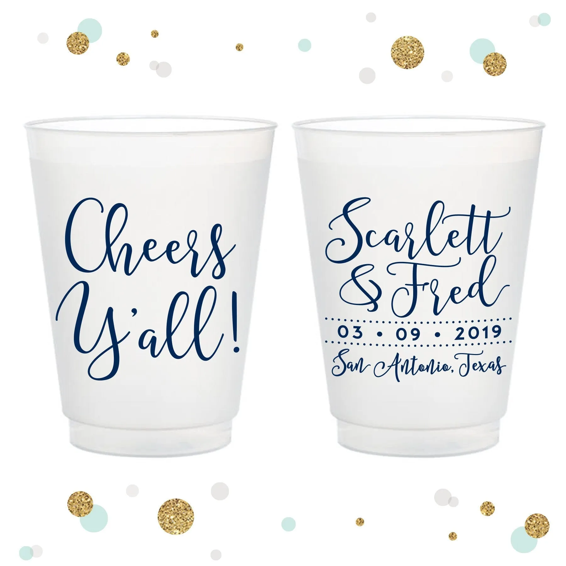Cheers Y'all - 12oz or 16oz Frosted Unbreakable Plastic Cup #29