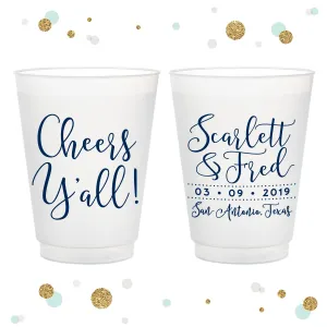 Cheers Y'all - 12oz or 16oz Frosted Unbreakable Plastic Cup #29