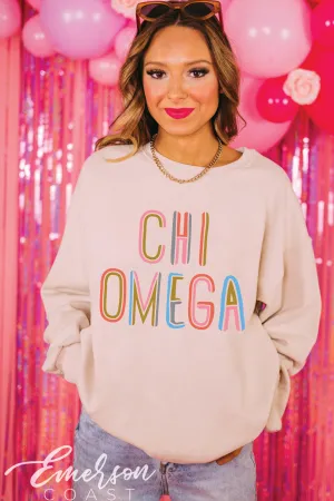 Chi Omega Artsy Crewneck